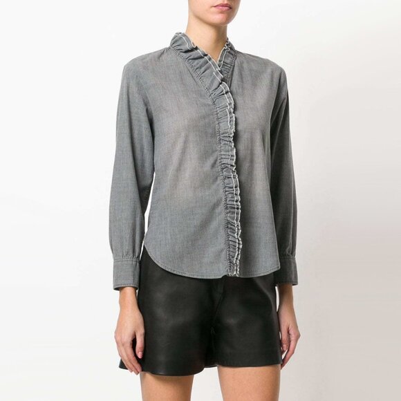 Isabel Marant Etoile "Lawendy" Chambray Shirt in Grey, size 38 (fits 2/4) - Picture 1 of 13